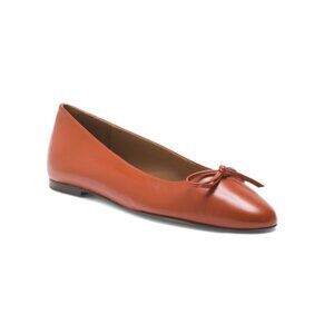 FLATTERED Red Made In Spain Leather Bodil Bow Ballet Flats